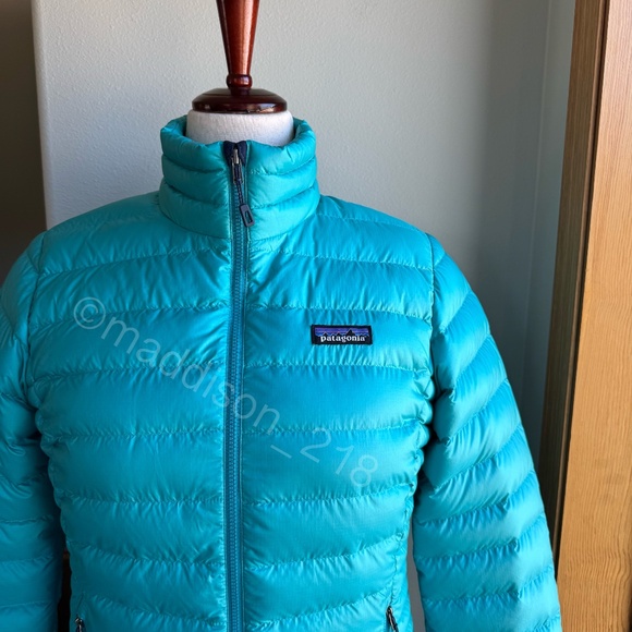 Patagonia Down Sweater Jacket Medium Epic Blue Puffer Coat 800-fill-power down M - Picture 3 of 14